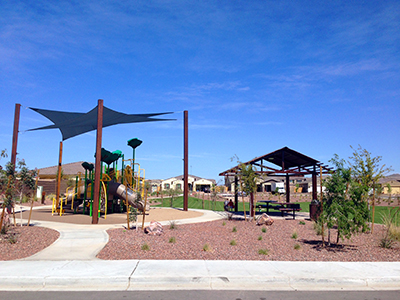 A neighborhood street in The Meadows, North Peoria, Arizona