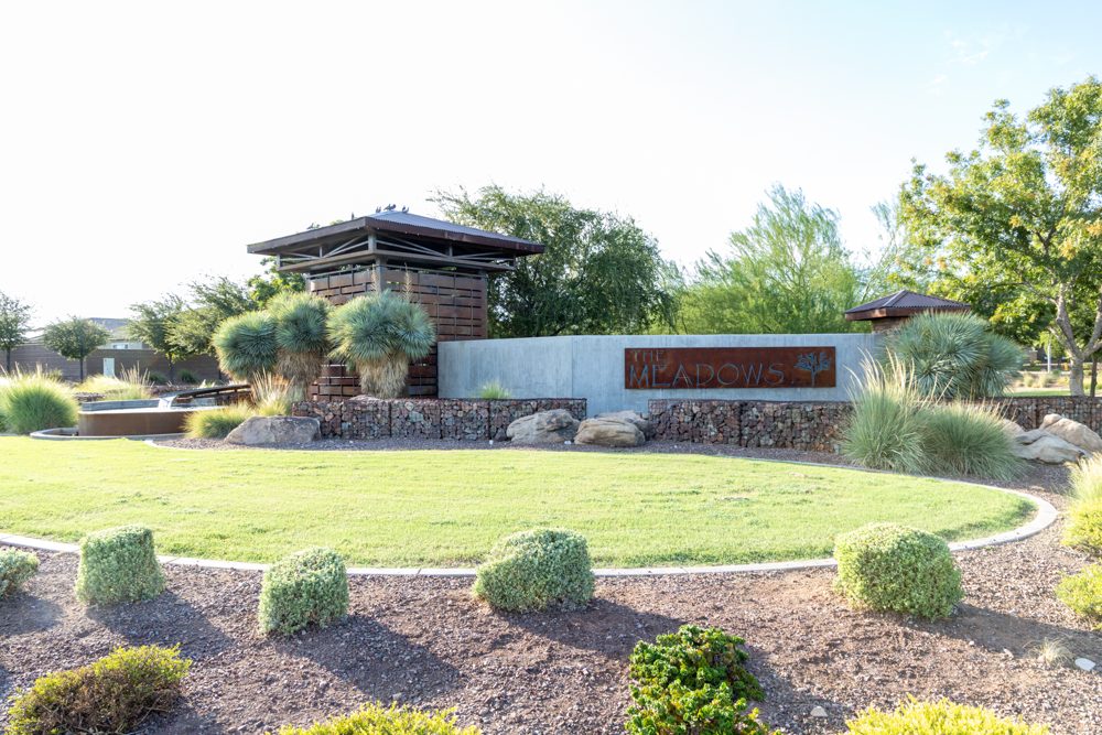 The Meadows community entrance sign