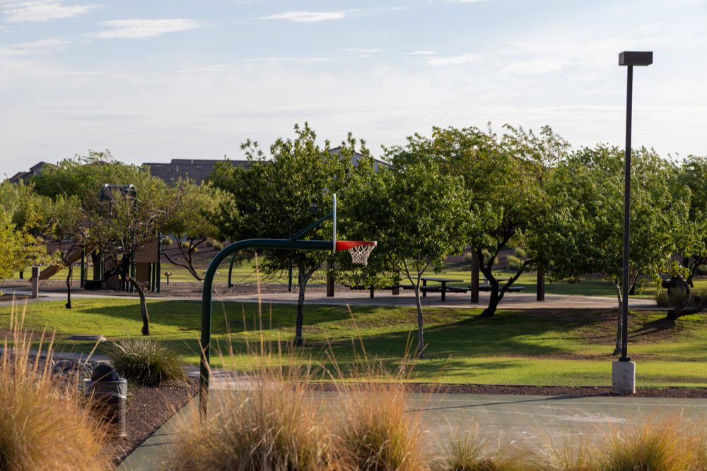 Basketball court and park space in The Meadows